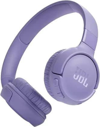 JBL Tune 520BT Wireless On-Ear Headphones, Pure Bass Sound, 57H Battery with Speed Charge, Hands-Free Call + Voice Aware, Multi-Point Connection, Lightweight & Foldable, Purple | JBLT520BTPUR