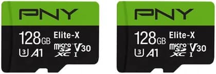 PNY Elite-X 128G UHS-I microSDXC MicroSD Card 2-Pack with Adapter, Up to 100MB/s, UHS-I, High-Speed Memory Card, Shockproof, Waterproof & Temperature Resistant | P-SDU128X2U3EXC-GE