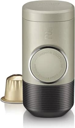 WACACO Minipresso NS2 Portable Capsule Espresso Machine, Compatible with Nespresso Original Capsules & Compatibles, Manually Operated, 18 Bar Max Pressure, Stone Beige | WC-MINIP-NS2