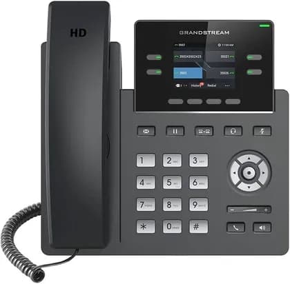 Grandstream Carrier-Grade 2-line IP Phone, Built-in Dual-band Wi-Fi Support, Up to1000 Mbps Gigabit Ethernet Ports with Integrated PoE, Cdecs G.722 and Opus, Gray | GRP2612W