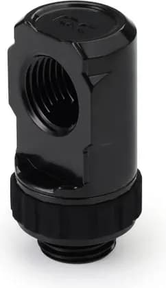 Alphacool Apex Grip Adapter 90° OT/IT G1/4, Rotatable, Brass Construction, Silicone Grip Surface, High Flow Performance, Black | 14807