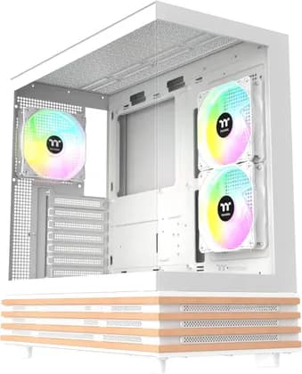 Thermaltake View 270 Plus WS ARGB Mid Tower Case, Tempered Glass E-ATX Chassis with ARGB Fans, Snow | CA-1Y7-00M6WN-WS