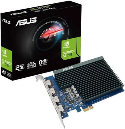 ASUS GeForce GT 730 2GB GDDR5 Graphics Card, 384 CUDA Cores, OpenGL 4.6, 5010 MHz Memory Speed, PCI Express 2.0, 4 x Native HDMI 1.4b / HDCP Support Yes (1.4) | 90YV0H20-M0NA00