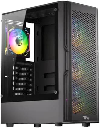 Twisted Minds Phantom II Mid Tower Gaming Case, ATX PC Case with ARGB Lighting & Tempered Glass, Black | TM-PHANTOMII-B