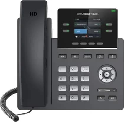 Grandstream Carrier-Grade IP Phone, Supports 2 SIP Accounts & 4 Multi Purpose Line Keys, PoE Supported, Up to 16 digital BLF Keys, Swappable Faceplate, Black | GRP2612P