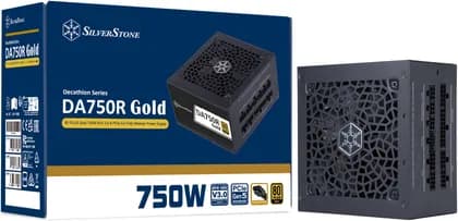 SilverStone DA750R Gold Fully Modular Power Supply, 80 PLUS Gold, 750W ATX 3.0 & PCIe 5.0, Active PFC, Silent 120mm FDB Fan, Japanese Capacitors, Black | SST-DA750R-GMA