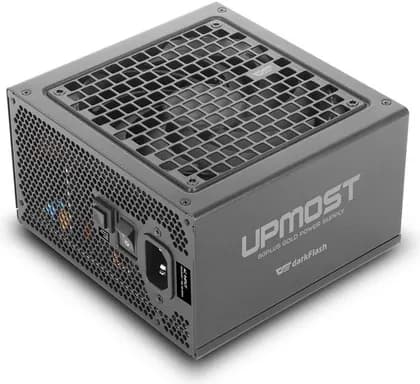 Darkflash Upmost UPT 750W Gold Full Modular Power Supply, Japanese Capacitor, Zero RPM Mode, 120mm Bearing Fan, Standard ATX, Single +12V Output Rail, Active PFC, Black | UPT 750W