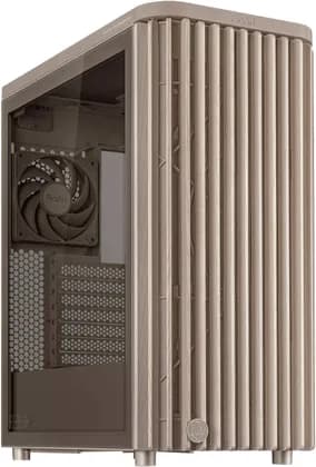 ASUS ProArt PA401 Wood Edition Computer Case, Tempered Glass Panel, 2x 160mm & 1x 120mm Pre-Installed Fans, Up to 240mm Radiator & 5x Fan Support, Removable Dust Filters, Beige | 90DC00M7-B39010
