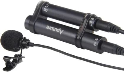 Aputure A.Lav Omnidirectional Lavalier Microphone, Professional Clip-On Mic with 3.5mm TRRS, Built-In Battery, 20Hz 20kHz Audio Recording for Smartphones, Cameras & Recorders, Black | A-LAV