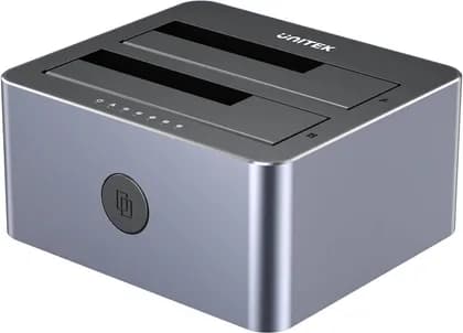 Unitek 10Gbps Dual-Bay SATA Docking Station, Up to 10Gbps SuperSpeed File Transfer, LED Cloning Indicators, 12V 3A Power Adapter, Aluminium Alloy, 100cm Cable Length, Space Grey | Y-3027GY01