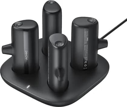 Acmic 4-Pack 5000mAh Portable Power Bank Charging Station, 20W Fast Charging, Magnetic Dock, Travel & Home Use, Black | A-007