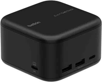 Belkin Connect USB-C Dock 6-in-1 Core GaN, 130W, Multiport Docking Station with 96W PD to Peripherals, USB-C, USB-A, Gigabit Ethernet, & HDMI 4K Ports for Gaming, MacBook Pro, PC Laptops, & Chromebook