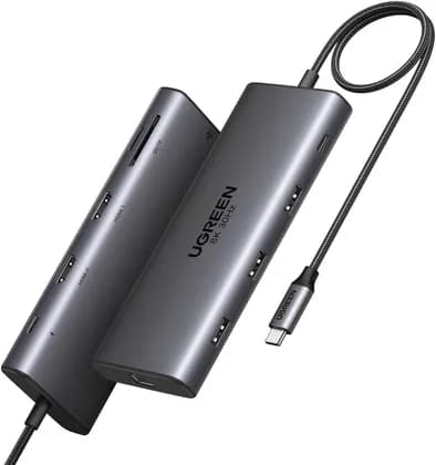 UGREEN Revodok Pro 210, 10 In 1 USB C Hub, 2 HDMI Ports, 5Gbps USB-C, USB A 3.0, 2xUSB A 2.0, 100W Power Delivery, RJ45, SD/Micro SD | 15534