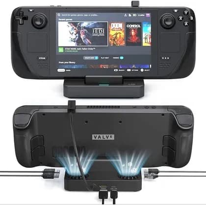 MEDIRONE Docking Station for Steam Deck, 6-in-1 Dock Station with Cooling Fan, HDMI 2.0 4K@60Hz, Gigabit Ethernet, 3 USB 3.0 Ports, 100W Speed Charging USB-C Port, Black | B0BLH6BW4X
