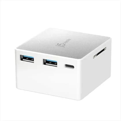 J5Create JCDP385 USB-C Powered Mini Docking Station, 5 Gigabits Per Second, Supports Memory Capacity up to 2 TB, White | JCDP385