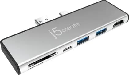 J5Create UltraDrive Mini Dock for Surface Pro 7, 4K @ 60Hz, USB 3.1 Gen 2 10Gbps, Silver | JCD324S
