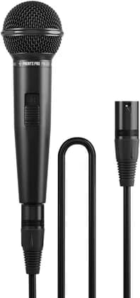 Phenyx Pro PM-25S Wired Dynamic Cardioid Vocal Microphone, 40Hz - 15kHz Frequency Response, EQ Curve, XLR Connector, ON/OFF Switch, 5 Meter Cable Length, Black | PM-25S