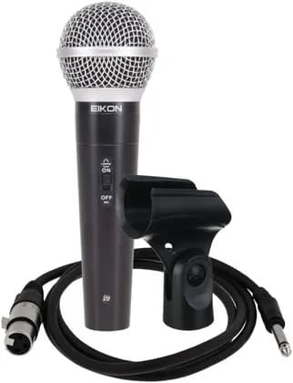 EIKON DM580LC Dynamic Vocal Microphone with On/Off Switch, Cardioid Dynamic Capsule, 70Hz-14kHz Flat Response, -55dB Sensitivity, 135dB Max SPL, 600 Ohms, 3 Pin XLR | DM580LC