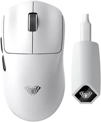 AULA SC800 Max Wireless Gaming Mouse, 8000Hz Polling Rate, 42000 DPI Sensor, 49g Lightweight Design, Tri-Mode Connectivity, Huano Switches, Ergonomic Shape, RGB Lighting, Nebula White | SC800 Max