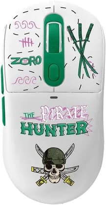 GamerTek x One Piece Basalt Zoro Edition Gaming Mouse, Ergonomic Design, High Precision Optical Sensor, Adjustable DPI, Programmable Buttons, RGB Lighting, Lightweight, White | GT-GM-BT-OP-002