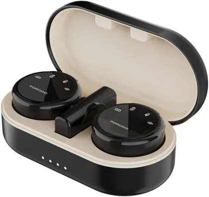 Porodo Wireless Microphone Dual Mic with Charging Case & Receiver, Magnet Clips, Low Latency, 24H Working Time, Type-C Connector & Lightning Head Adapter, Portable & Lightweight, Black | PDWMDMICBK