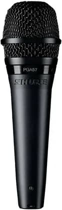 Shure PGA57-XLR Cardioid Dynamic Instrument Microphone with 4.5m XLR Cable, 3-Pin XLR Output Connector, Internal Shock Mounting, Rugged Design, For Guitars & Sound Reinforcement, Black | PGA57-XLR