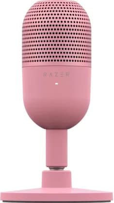 Razer Seiren V3 Mini Condenser Microphone, 14mm Capsule, Supercardioid Polar Patterns, Tap-To-Mute Technology, Built-In Shock Absorber, Type-A to Type-C USB Cable, Quartz Pink | RZ19-05050200-R3M1