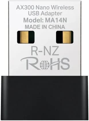 Mercusys MA14N AX300 Nano Wi-Fi 6 USB Adapter, 287Mbps 2.4GHz, 1024-QAM, MU-MIMO, Internal Antenna, USB 2.0, Pre-Loaded Driver, Nano Design, Win 11/10/7, Linux Compatible | MA14N