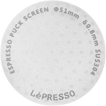 Lepresso 51mm Precision Fit Puck Screen, Espresso Accessory, Stainless Steel Precision Filter Mesh, Improved Water Distribution, Silver | LPCFFPS0071SL
