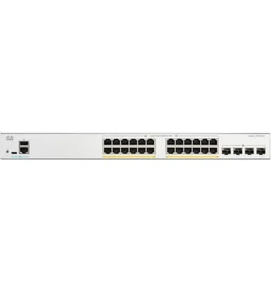Cisco C1300-24P-4X Catalyst 1300 Managed Switch with 24 Gigabit PoE+ Ports and 4 10G SFP+ Uplinks, 128Gbps Switching Capacity, 95.23Mpps Forwarding Rate, 195W PoE Budget | C1300-24P-4X