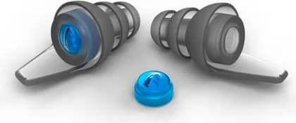 Dynamic Ear Company Crescendo Swim&Surf Earplug, Full Block Filters, Soft Medical Grade Ear Tips, Medium And Large, Light Blue | Swim&Surf