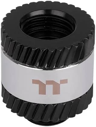 Thermaltake Pacific SF Female to Male 20mm Extender, Industrial Style Helical Knurling Designed Rotators, G1/4 Threads, Silver Black | CL-W392-CU00SL-A