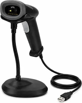 AL BASEET BAS-5260 USB Wired 2D Barcode Scanner with Stand, High-Speed Laser Reader for POS, Retail & Warehouse, USB Plug & Play, Laser Scanning Technology, Black | BAS-5260