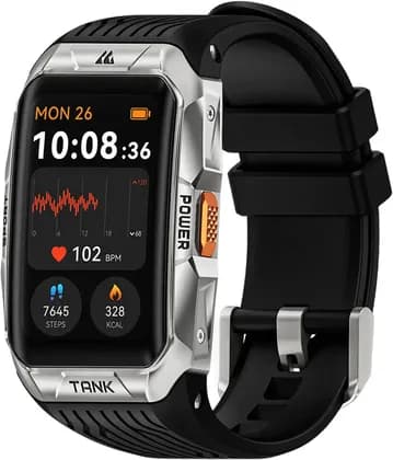 Kospet TANK X2 Ultra Rugged GPS Smartwatch, 1.64-Inch AMOLED Always-On Display, Dual-Band GNSS, 170+ Sports Modes, 5ATM & IP69K Water Resistance, Compass & Altimeter, Silver | TX2ULTRA