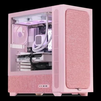 TRYX FLOVA F50 Pink Gaming PC, AMD Ryzen 7 9800X3D, RTX 5070 Ti 16GB White, 32GB DDR5 CL30, 1TB Gen4 SSD, 850W