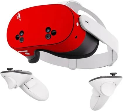 Merlin VR Oculus 3S Headset 256GB, All-in-One Virtual Reality Gaming, Mixed Reality, iB Cricket Ready, Wireless VR, Immersive Experience, White/Red | VR Oculus 3