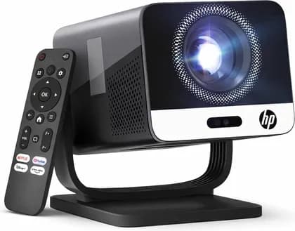 HP MC475 Portable Smart Projector, WiFi & Bluetooth, Auto Focus & Keystone, Short Throw, USB-C Powered Projector for Outdoor & Home, Voice Assistant, Wireless Screen Mirroring, Black | MC475