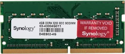 Synology 4GB DDR4 SO-DIMM ECC Memory Module, 4GB Capacity, 3200 MHz Clock Speed, 260-Pin SO-DIMM, For Synology DS923+, DS723+, RS822RP+, RS822+, DS2422+ | D4ES02-4G