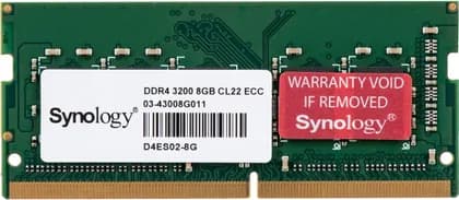 Synology 8GB DDR4 SO-DIMM ECC Memory Module, 8GB (1 x 8GB) Capacity, 2666 MHz Clock Speed, 260-Pin SO-DIMM, For Synology DS3622xs+ and DS2422+ | D4ES02-8G