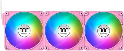 Thermaltake CT120 EX ARGB Sync PC Cooling Fan, 120mm Sizes, Standard Blades, 2000 RPM Fan Speed, 68 CFM Fan Airflow, Hydraulic Bearing Type, Pack of 3, Pink | CL-F219-PL12PK-A