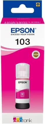 Epson 103 EcoTank Magenta Ink Bottle, Original Ink Refill, 65ml Dye Ink, Up To 4500 Pages Yield, Mess Free Refill Design, Compatible With EcoTank Printers | C13T00S34A