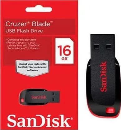 Sandisk Cruzer Blade 16GB USB Flash Drive | SDCZ50-016G-B35