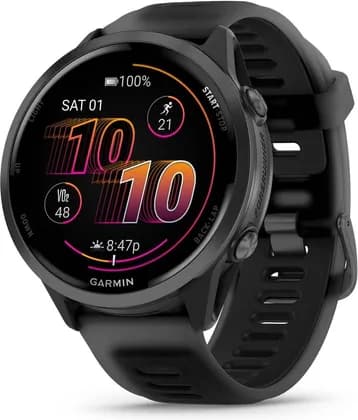 Garmin Forerunner 570 47mm GPS Running Smartwatch, 1.4" AMOLED Display, Multi Band GPS, Up To 11 Days Battery, Slate Gray Aluminium with Translucent Black/Black Band | 010-02971-00