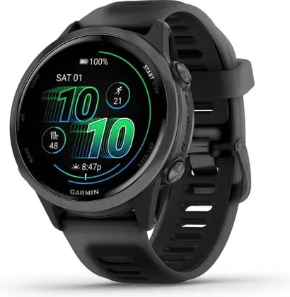 Garmin Forerunner 570 42mm GPS Running Smartwatch, 1.2" AMOLED Display, Multi Band GPS, Up To 10 Days Battery, Slate Grey Aluminium with Translucent Black/Black Band | 010-02970-00