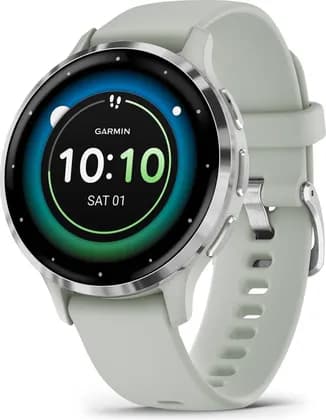 Garmin Venu 3S Smartwatch, 41mm, 1.2" AMOLED Display, Up To 10 Days Battery, Health & Fitness Tracking, Silver Stainless Steel Bezel with Sage Gray Case & Silicone Band | 010-02785-01