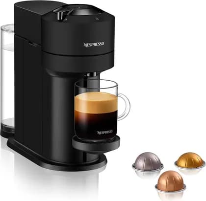 Nespresso Vertuo Next Coffee Machine, 30s Heat Up Time, One-Touch Cup Sizes, 1.1L Water Tank, 10 Coffee Capsule Capacity, Adjustable Cup Holder, Automatic Power Off, Black | GCV1-GB-MB-NE2