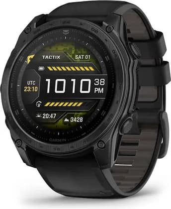 Garmin Tactix 8 AMOLED Tactical GPS Smartwatch, 51mm, 1.4" Display, Sapphire Glass, Multi Band GPS, Ballistics Ultralight Solver, 10 ATM, Black Silicone Band | 010-03406-01