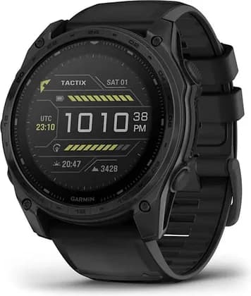 Garmin Tactix 8 Solar Elite, Tactical GPS Smartwatch, 51mm, 1.4" AMOLED Display, Titanium Case, Sapphire Glass, Solar Charging, Multi Band GPS, 10 ATM | 010-03407-11