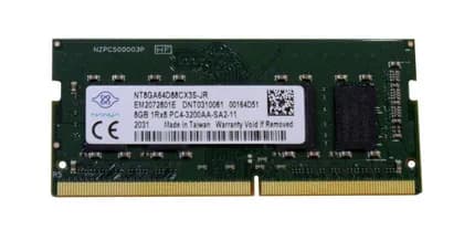 Nanya NT8GA64D88CX3S-JR DDR4 Laptop Memory, 8GB Capacity, 3200Mbps Speed, 260-Pin, 1.2V Voltage, PC4-3200, Non-ECC, 1Rx8 Rank, SO-DIMM Form Factor | NT8GA64D88CX3S-JR