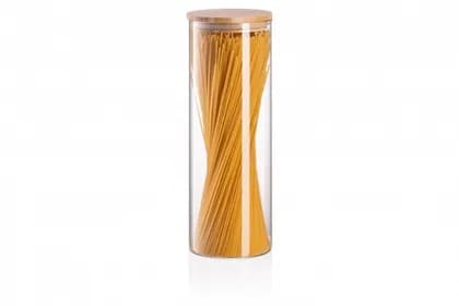 Банка для хранения Ardesto Fresh, круглая, 1300 мл, стекло, бамбук